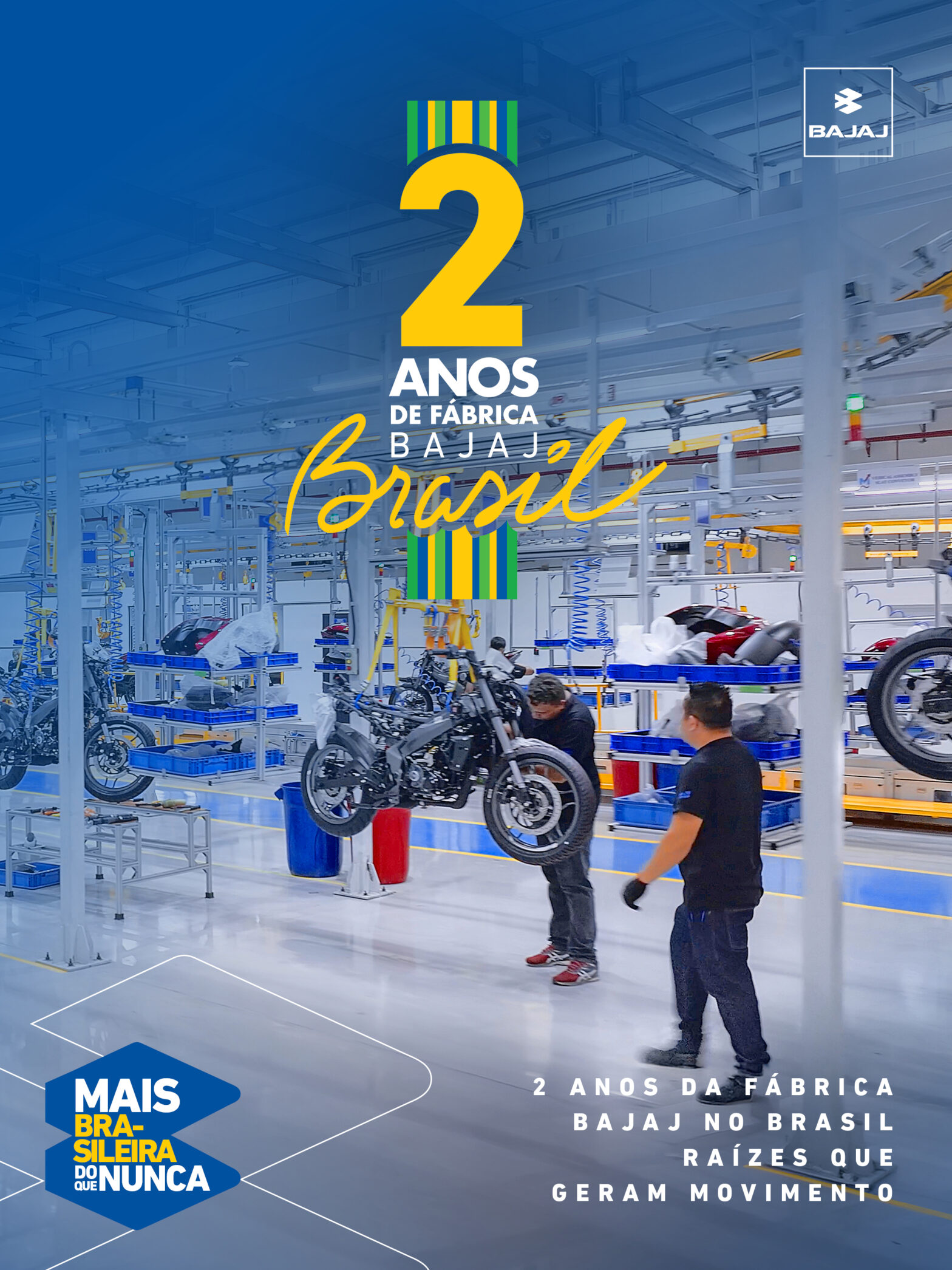 Bajaj celebra dois anos de fábrica no Brasil e ultrapassa 60 mil motocicletas produzidas em Manaus